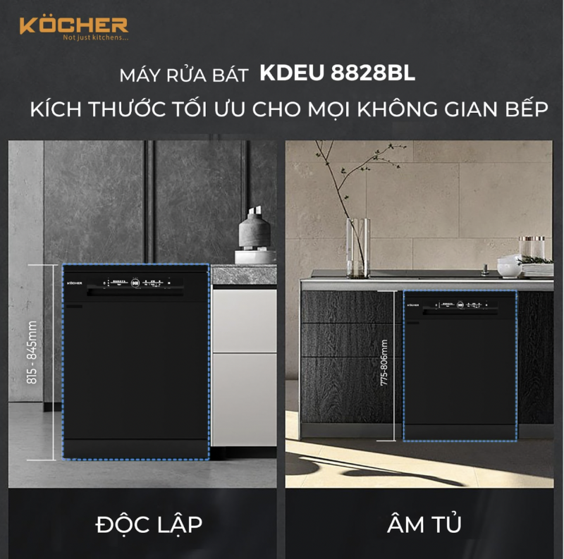 MÁY RỬA BÁT KOCHER KDEU -8828BL ( LIÊN HỆ TRỰC TIẾP ĐỂ CÓ GIÁ TỐT NHẤT )